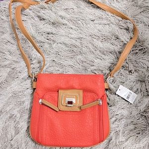 ROSETTI coral and tan colorblock crossbody bag